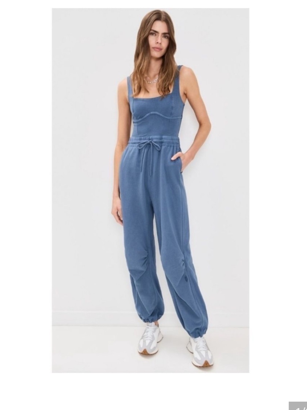 FP Movement by Free People Blue Scoop-Neck Track Jumpsuit New without tags